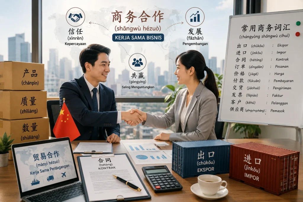 Ilustrasi penggunaan Bahasa Mandarin dalam komunikasi bisnis dan perdagangan internasional