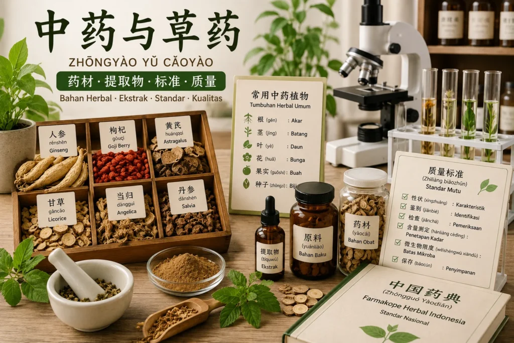 Kosakata Bahasa Mandarin untuk tanaman herbal, bahan obat, dan farmasi