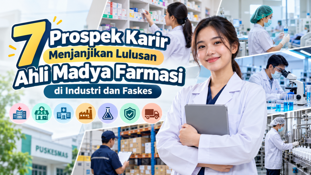 Tujuh prospek karir menjanjikan lulusan Ahli Madya Farmasi di industri farmasi dan fasilitas kesehatan.